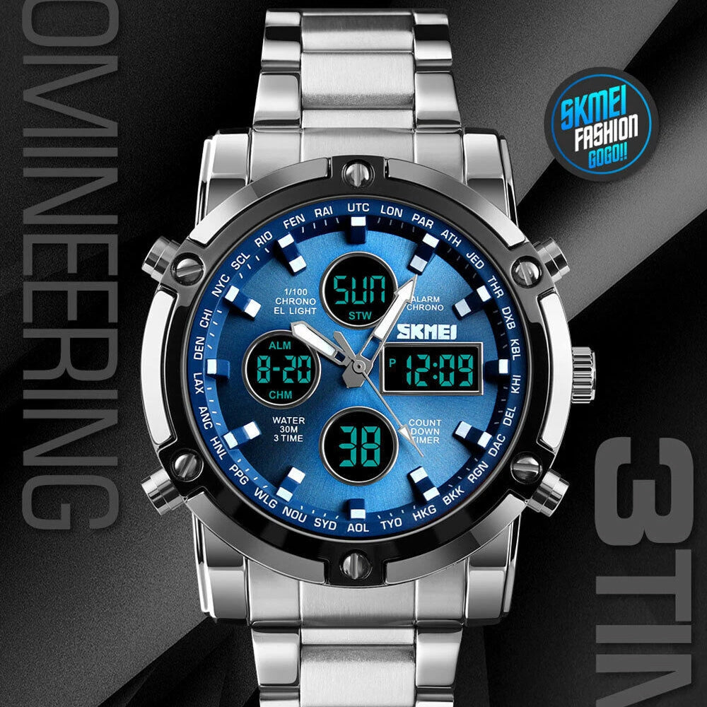 Reloj Skmei 1389 - Cuarzo - Correa acero inoxidable - Análogo Digital