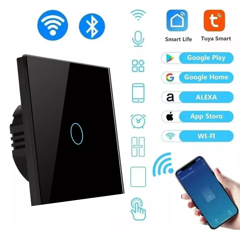 Interruptor Inteligente WiFi Touch - Compatible con Alexa y Google Home - 2 Canales