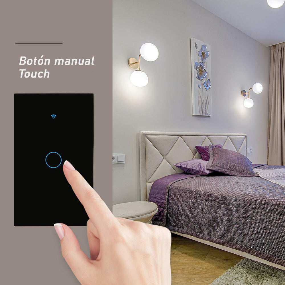 Interruptor Inteligente WiFi Touch - Compatible con Alexa y Google Home - 1 Canal