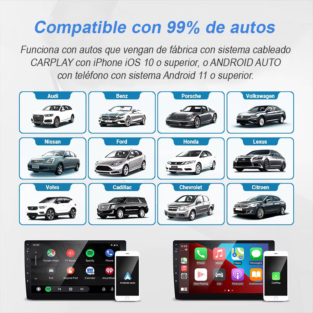 Carplay Inalambrico Adaptador mini 2 en 1 - Para radio auto Iphone Android