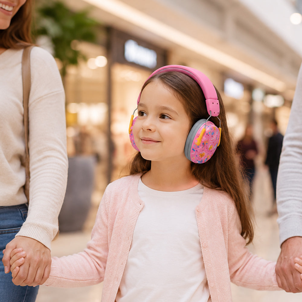 Audífonos Antiruido protectores para Niños Autismo - 26dB Rosa / Negro